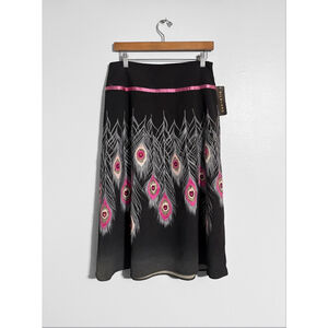 Silkland New! Vintage Peacock Beaded Midi Skirt